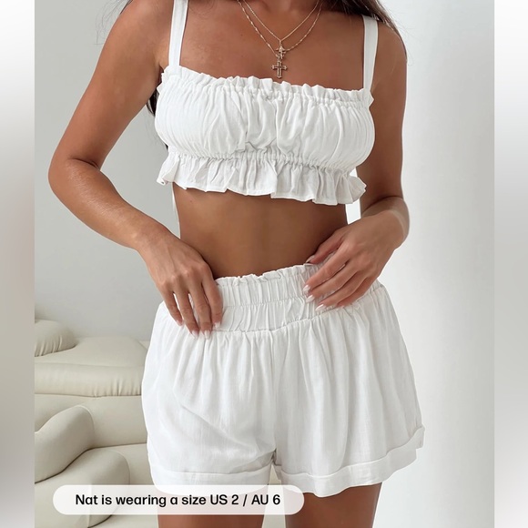 Princess Polly white Ruffled Set - Picture 2 of 2